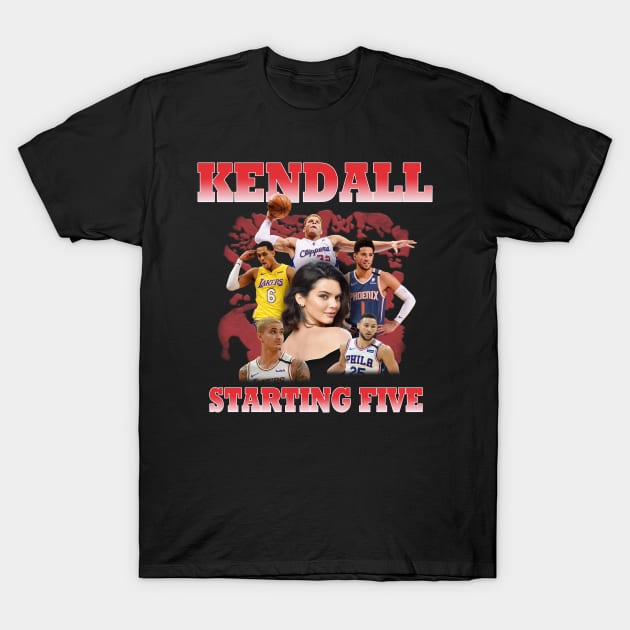 Kendall Starting Five Funny Kardashian Boyfriends T-Shirt by TrikoNovelty